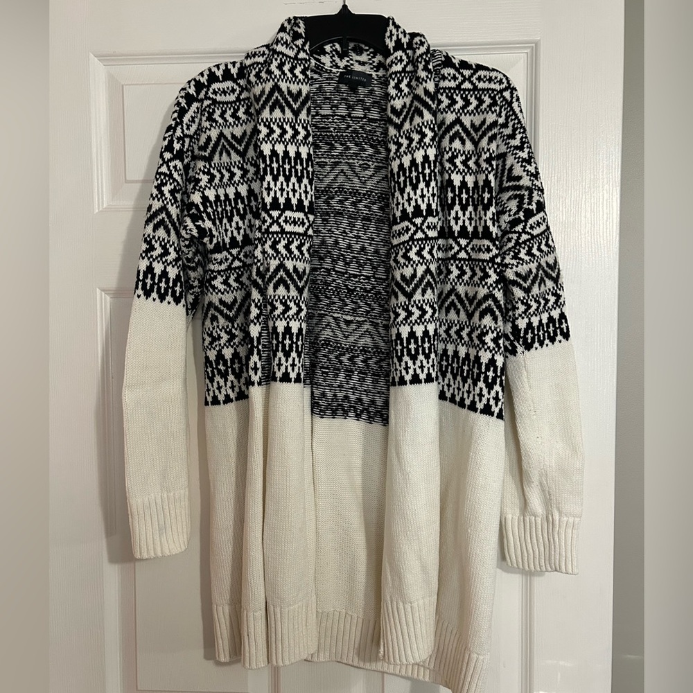 The Limited Black and White Geometric Cardigan